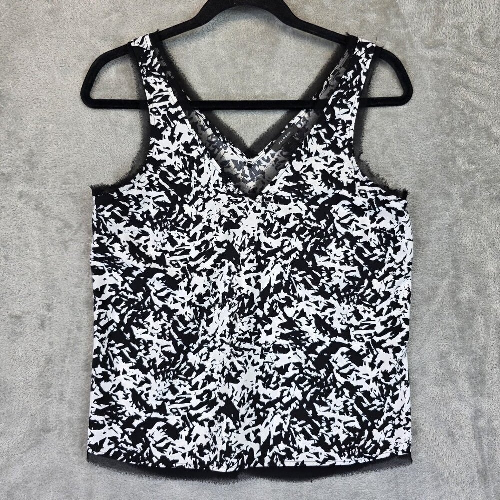Halogen Tank Top Womens XS Abstract Print Sleeveless V Neck Polyester Blouse